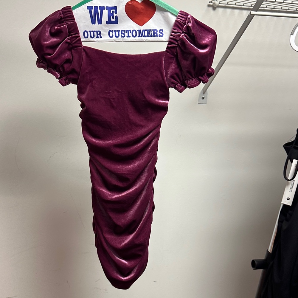 Chic Ruched Mini Dress in Rich Purple